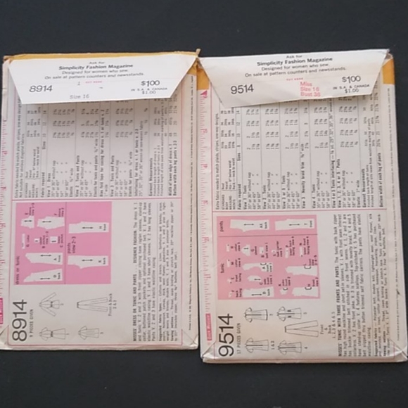 Simplicity 8914 and 9514 uncut - Picture 4 of 6